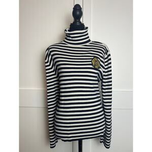Lauren Ralph Lauren Crest Nautical Stripe Sweater Cotton Preppy size xl